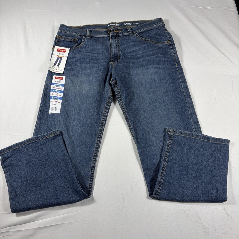 Wrangler Five Star Premium Boys 16 Husky Classic Straight Jeans NWT Stretch
